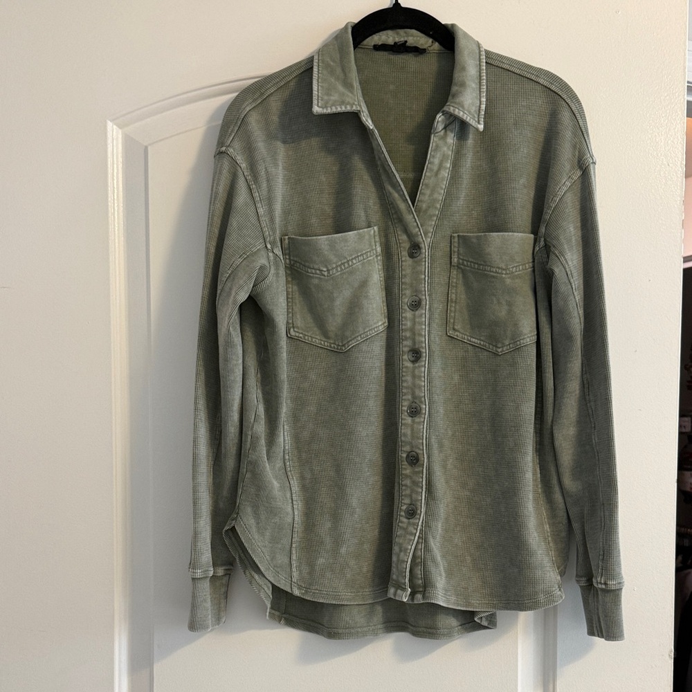 Jane and Delancey Olive Button-Up Shirt